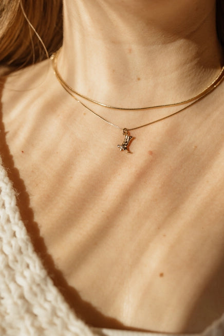 mini cowboy boot necklace in gold by Sydney Rose Co.