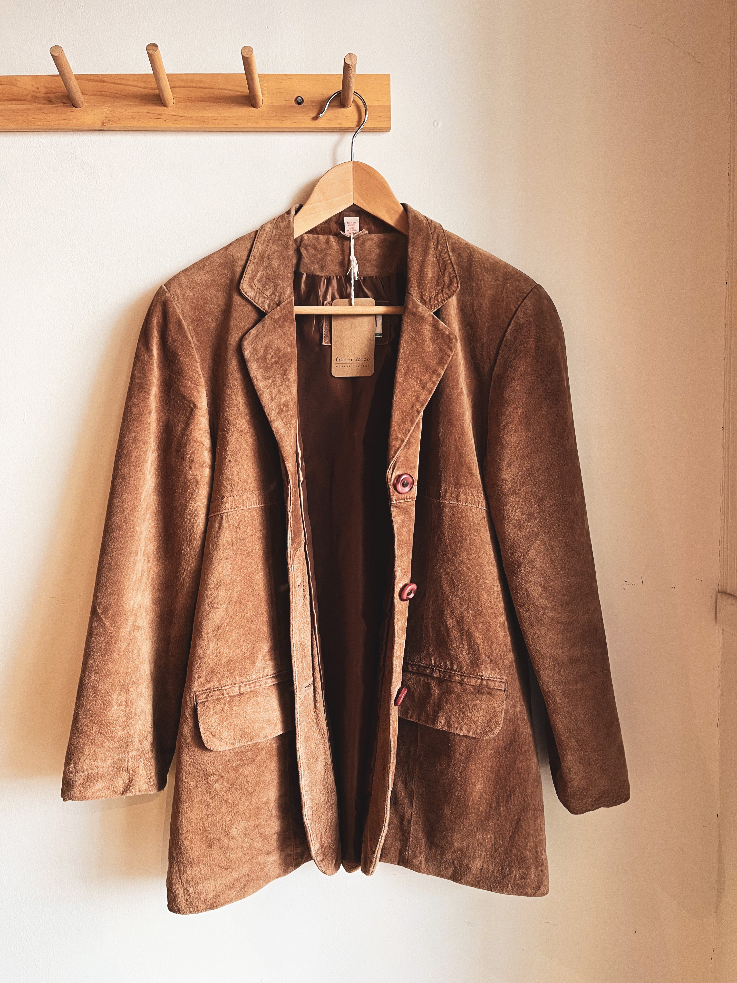 vintage brown suede jacket | M