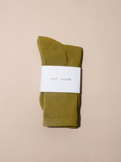 spandex blend crew socks by nat + noor