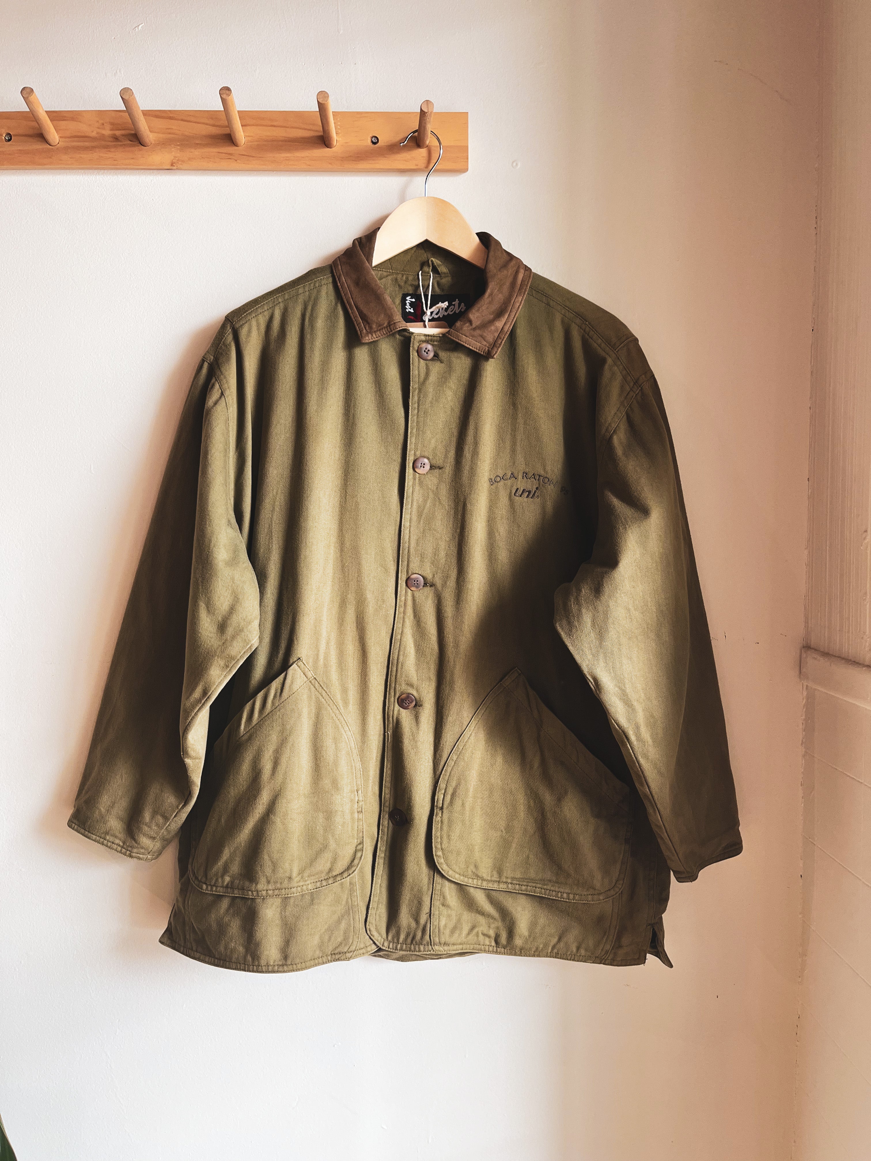 vintage olive green chore coat | M
