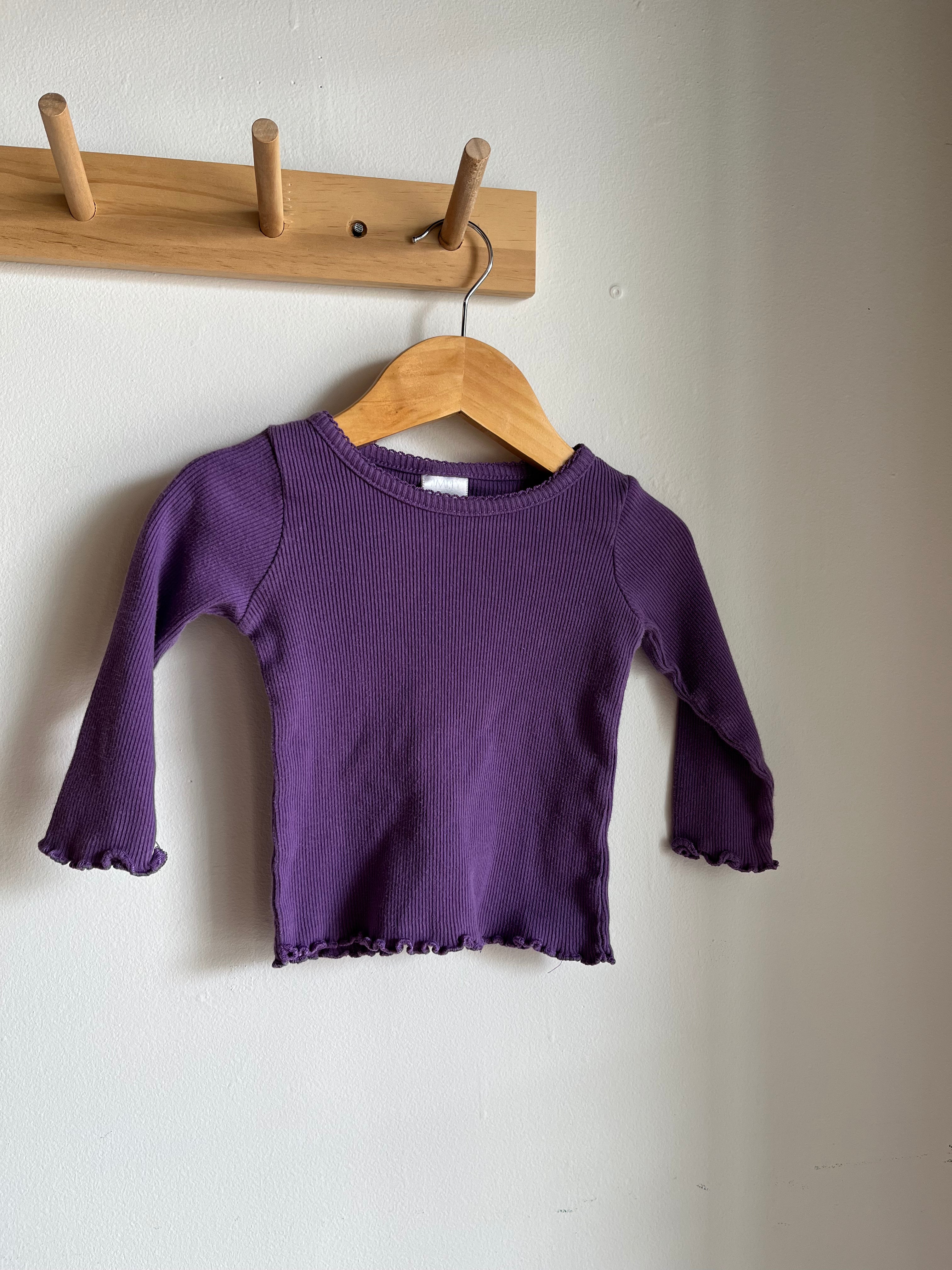 vintage baby purple ribbed shirt | 12M