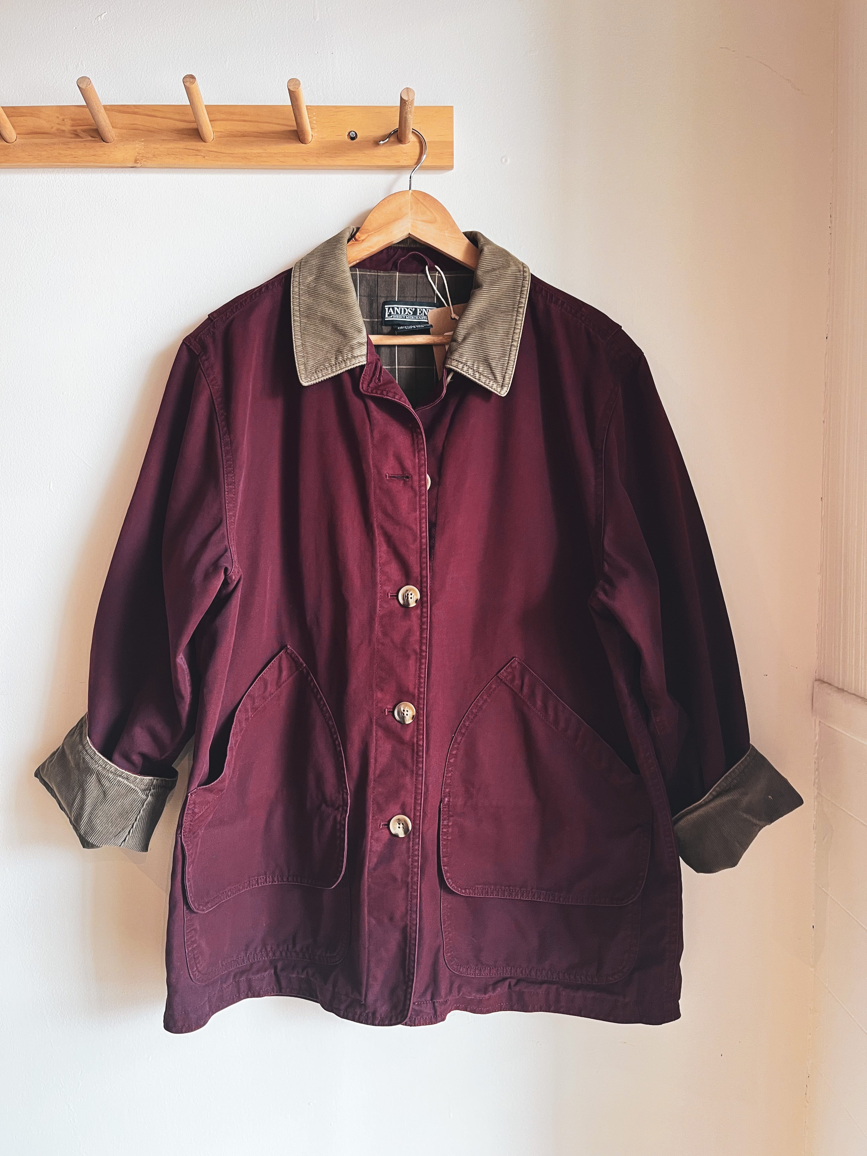 vintage burgundy chore coat | L