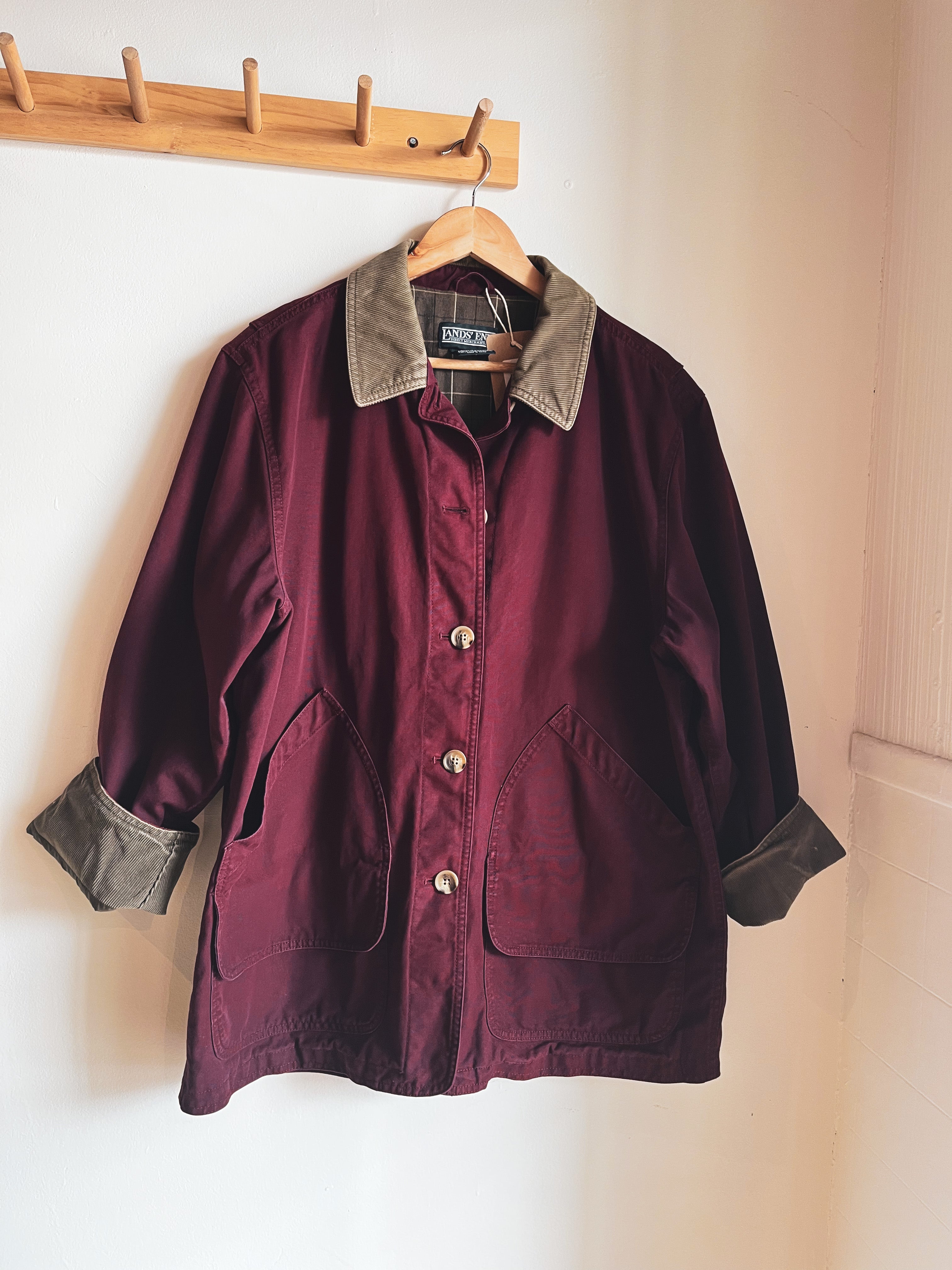 vintage burgundy chore coat | L