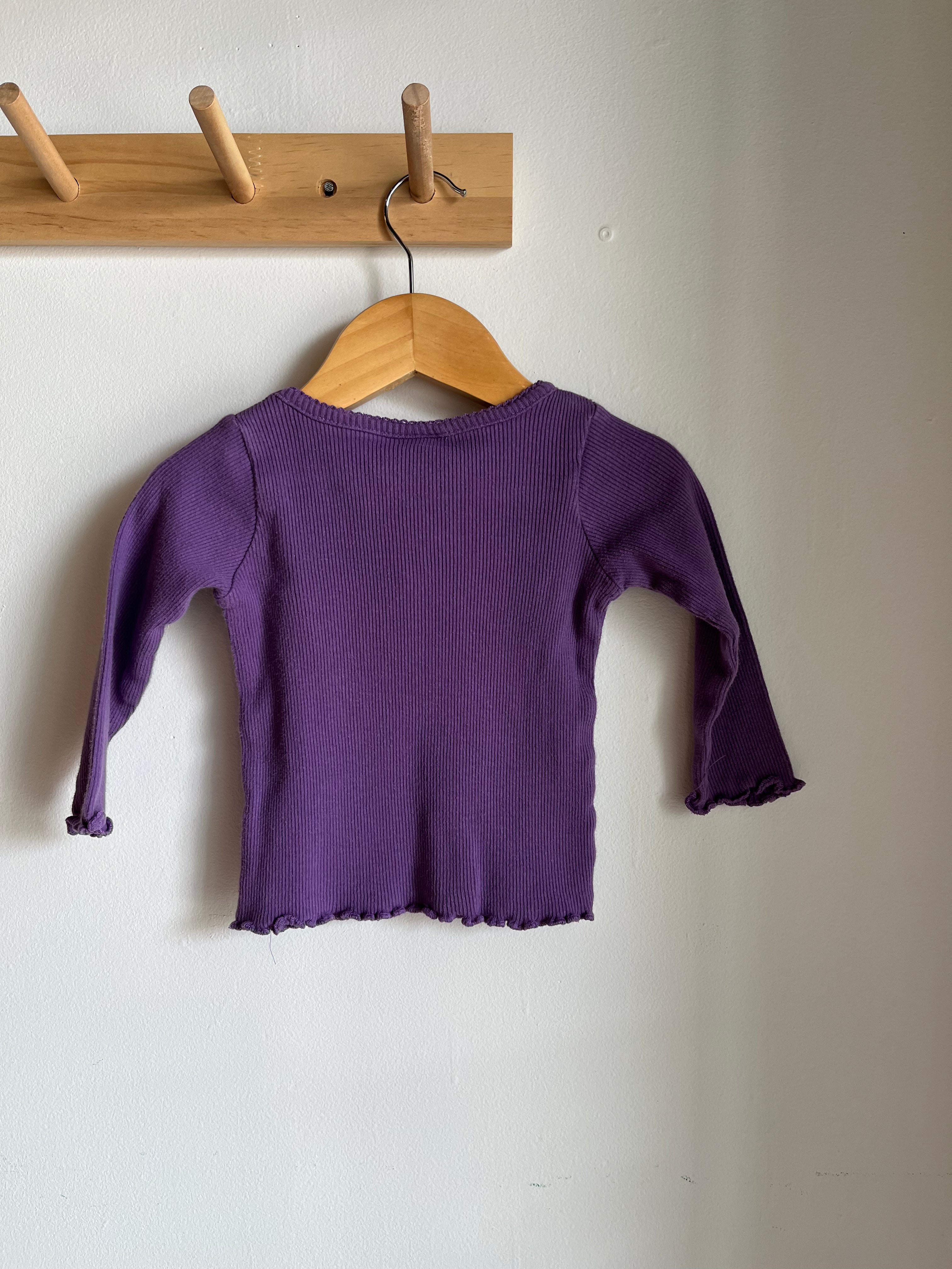 vintage baby purple ribbed shirt | 12M