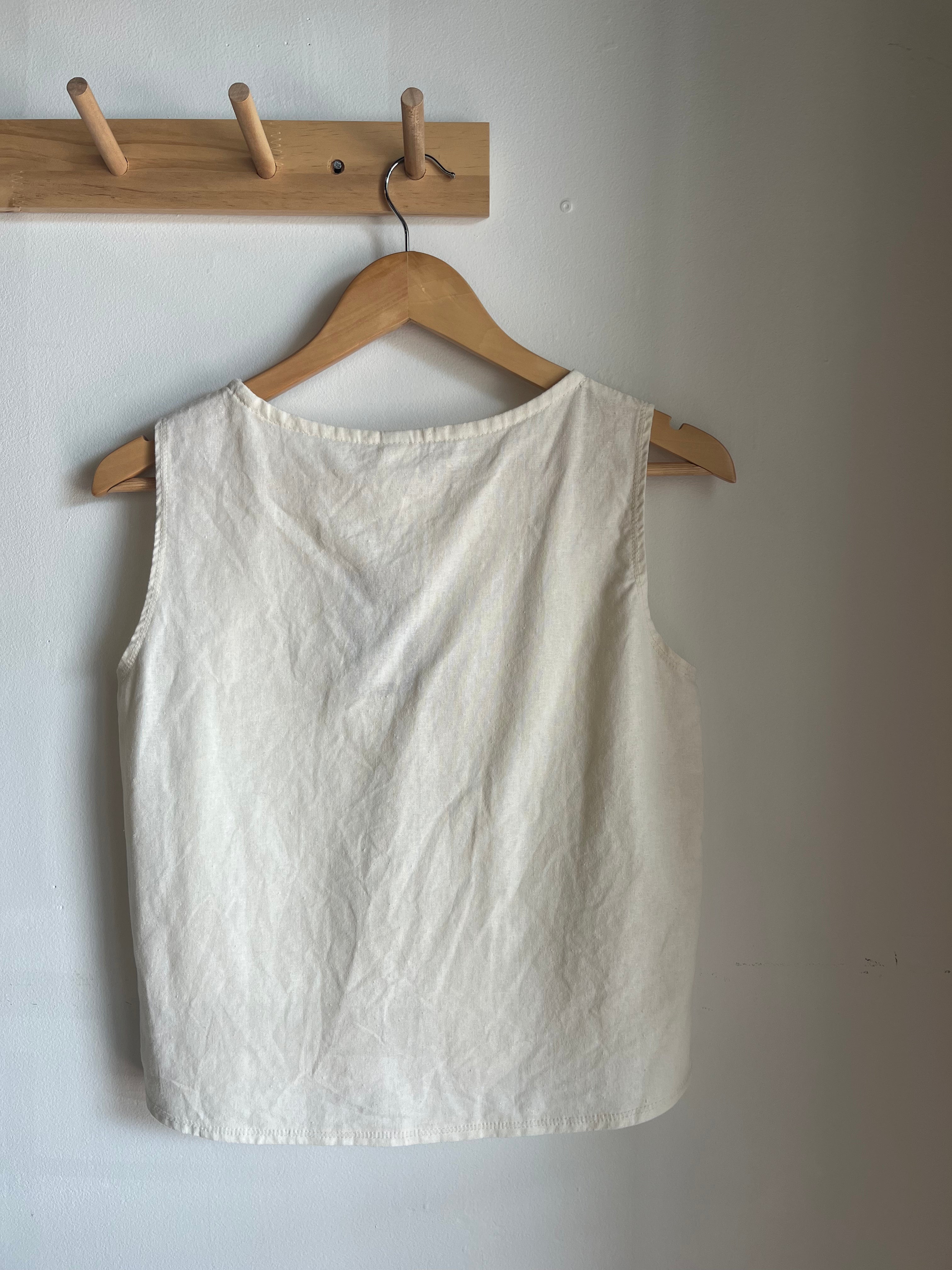 preloved *NWT* 100% linen short sleeve top | L