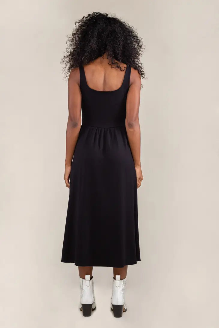 tomo arches dress in black by NLT