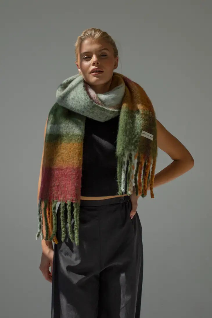 the stockholm scarf in mossy spring by Arctic Fox & Fox