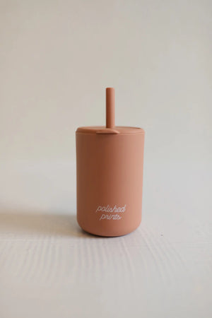 silicone straw cup w/lid & straw | polished prints