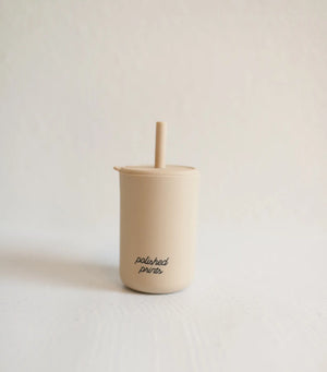 Open image in slideshow, silicone straw cup w/lid &amp; straw | polished prints
