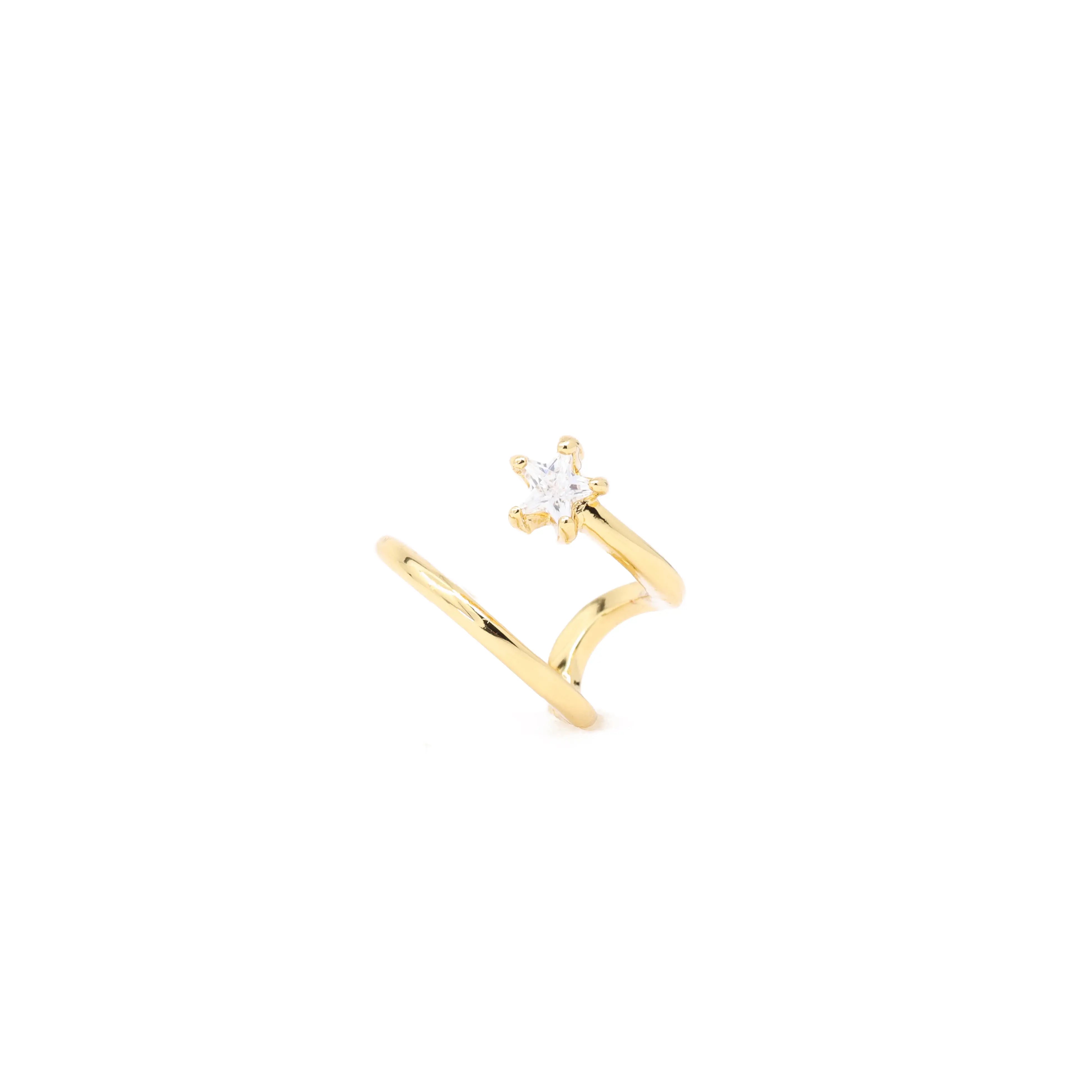 shooting star ear cuff in gold by land of salt