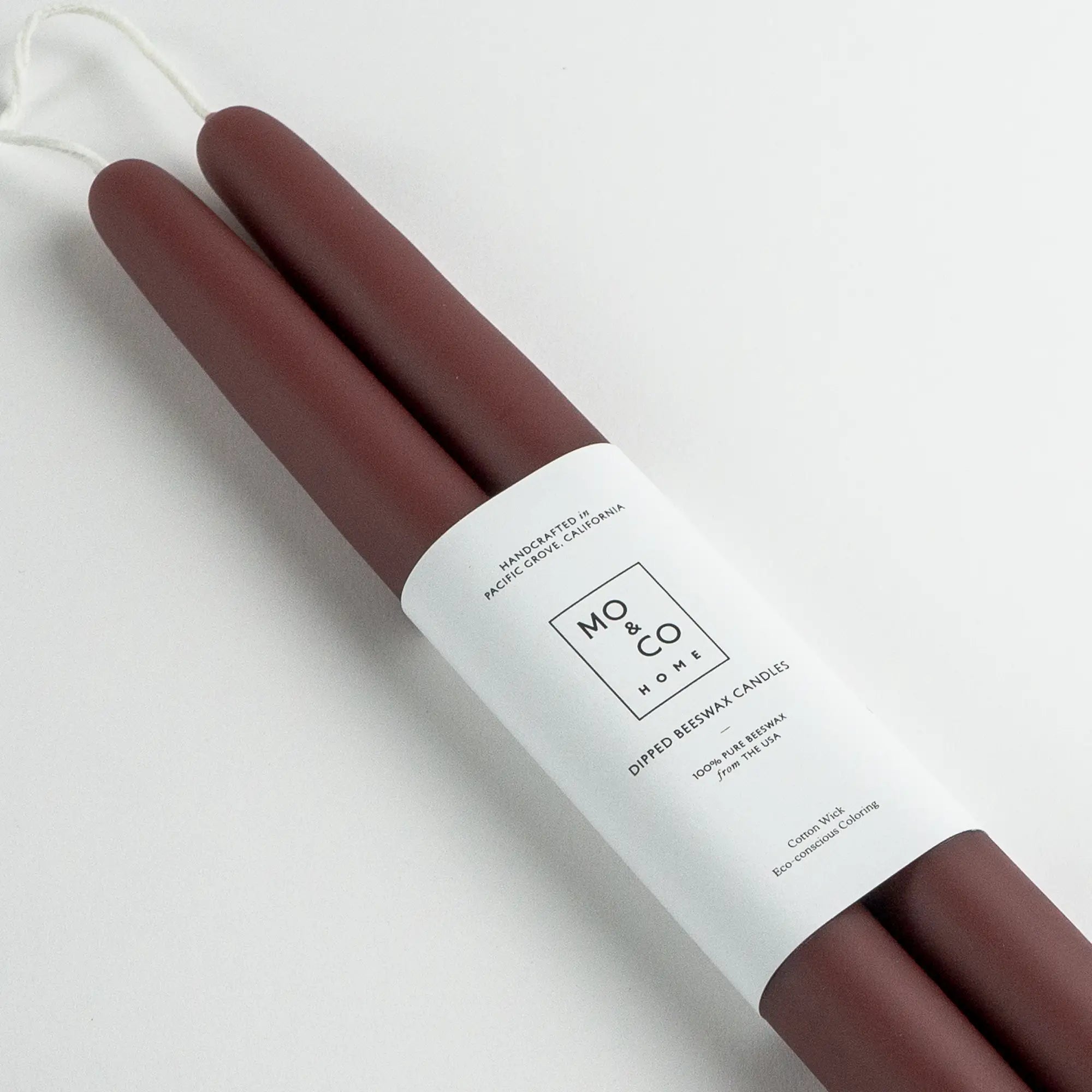 dipped taper candles | burgundy | 100% beeswax