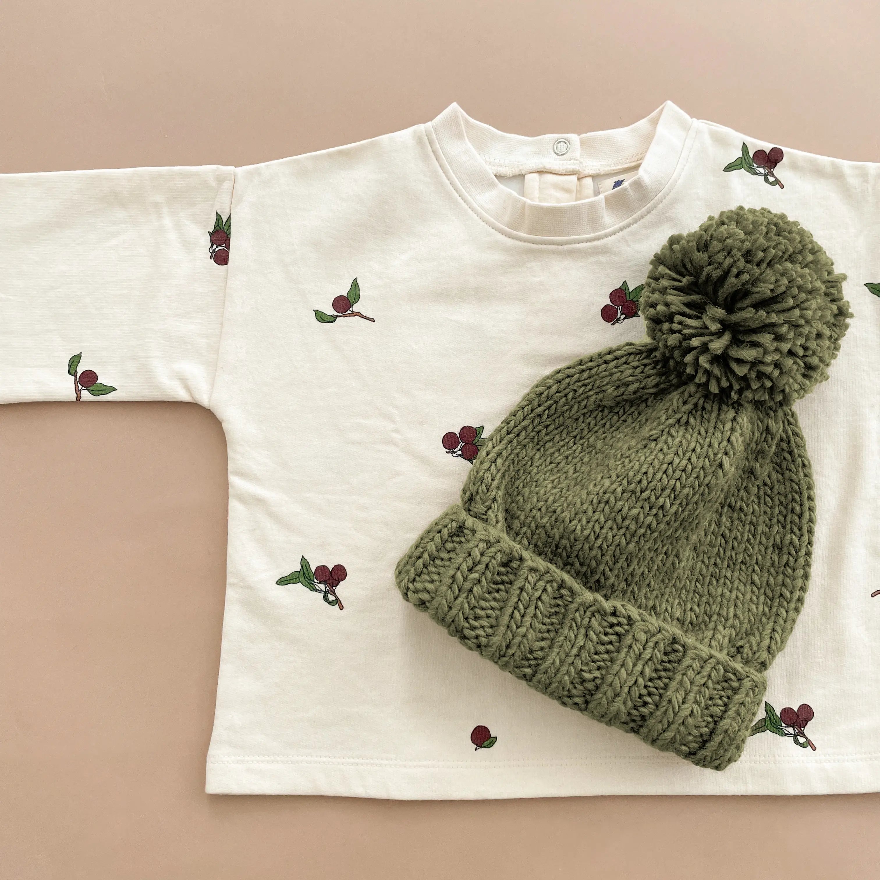 classic pom hat in olive by The Blueberry Hill