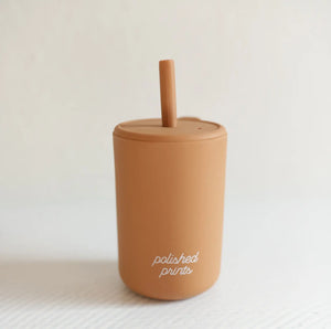 Open image in slideshow, silicone straw cup w/lid &amp; straw | polished prints
