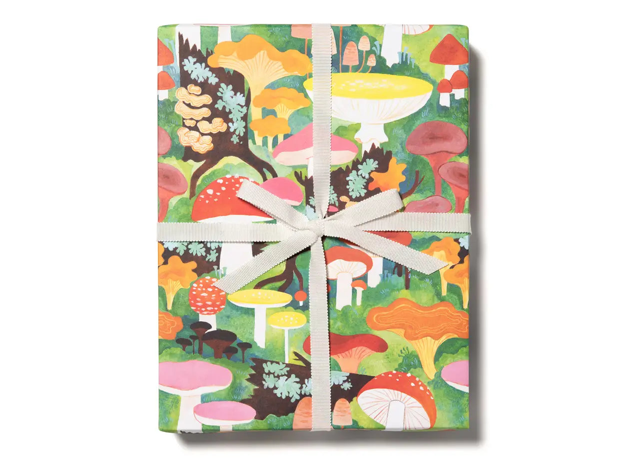woodland mushrooms gift wrap roll by Red Cap Cards