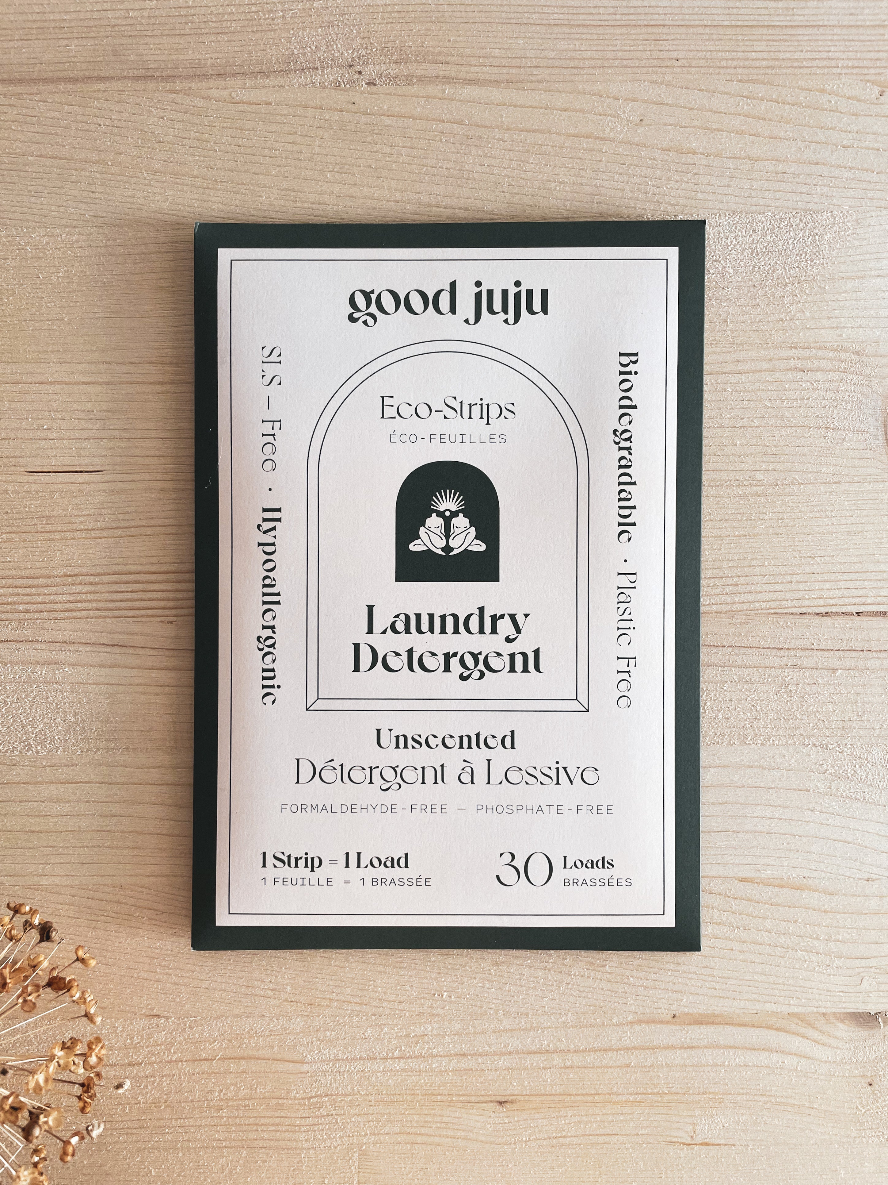 laundry detergent eco strips: unscented by good juju