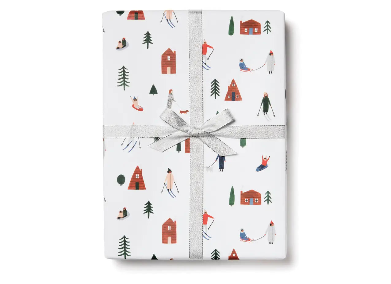 snow day holiday gift wrap roll by Red Cap Cards