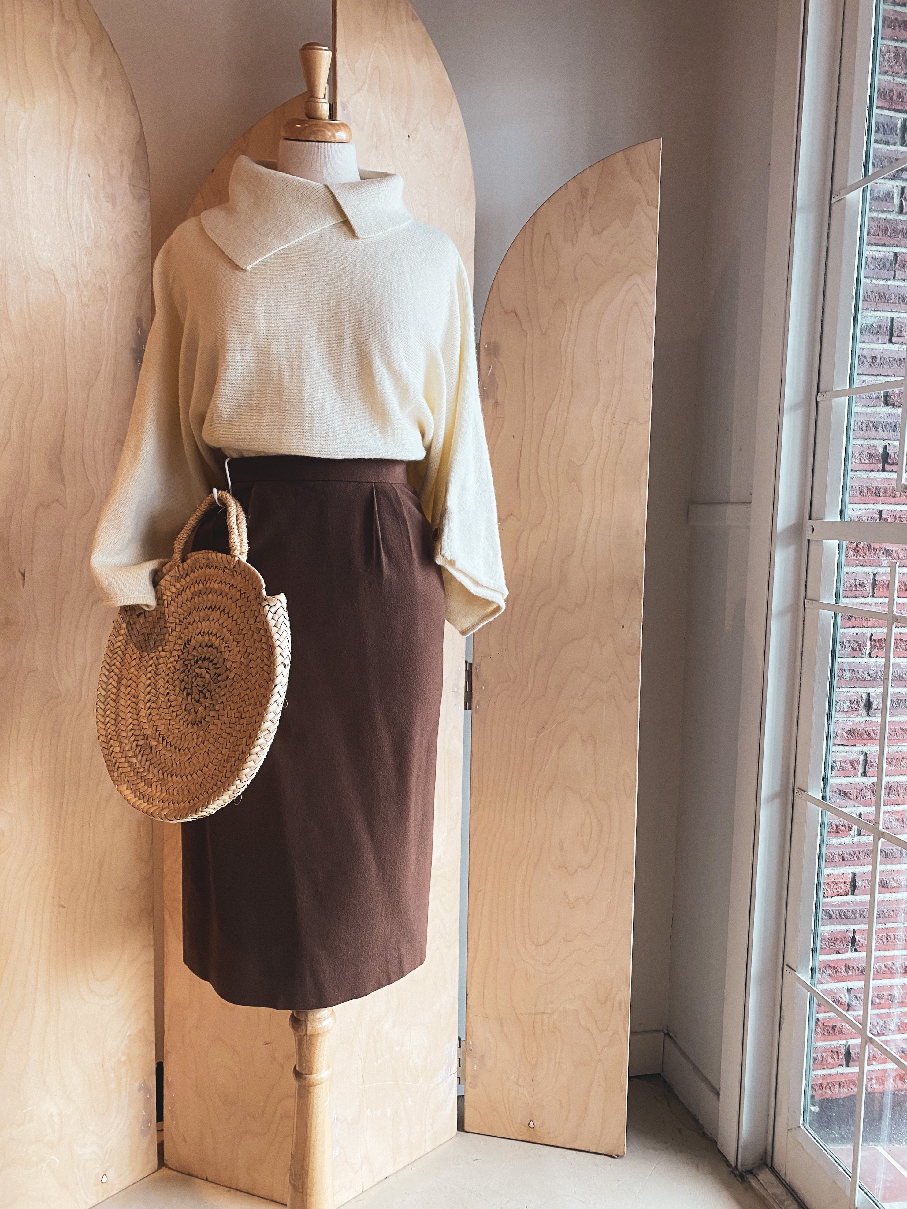 vintage brown pencil skirt | XS/S