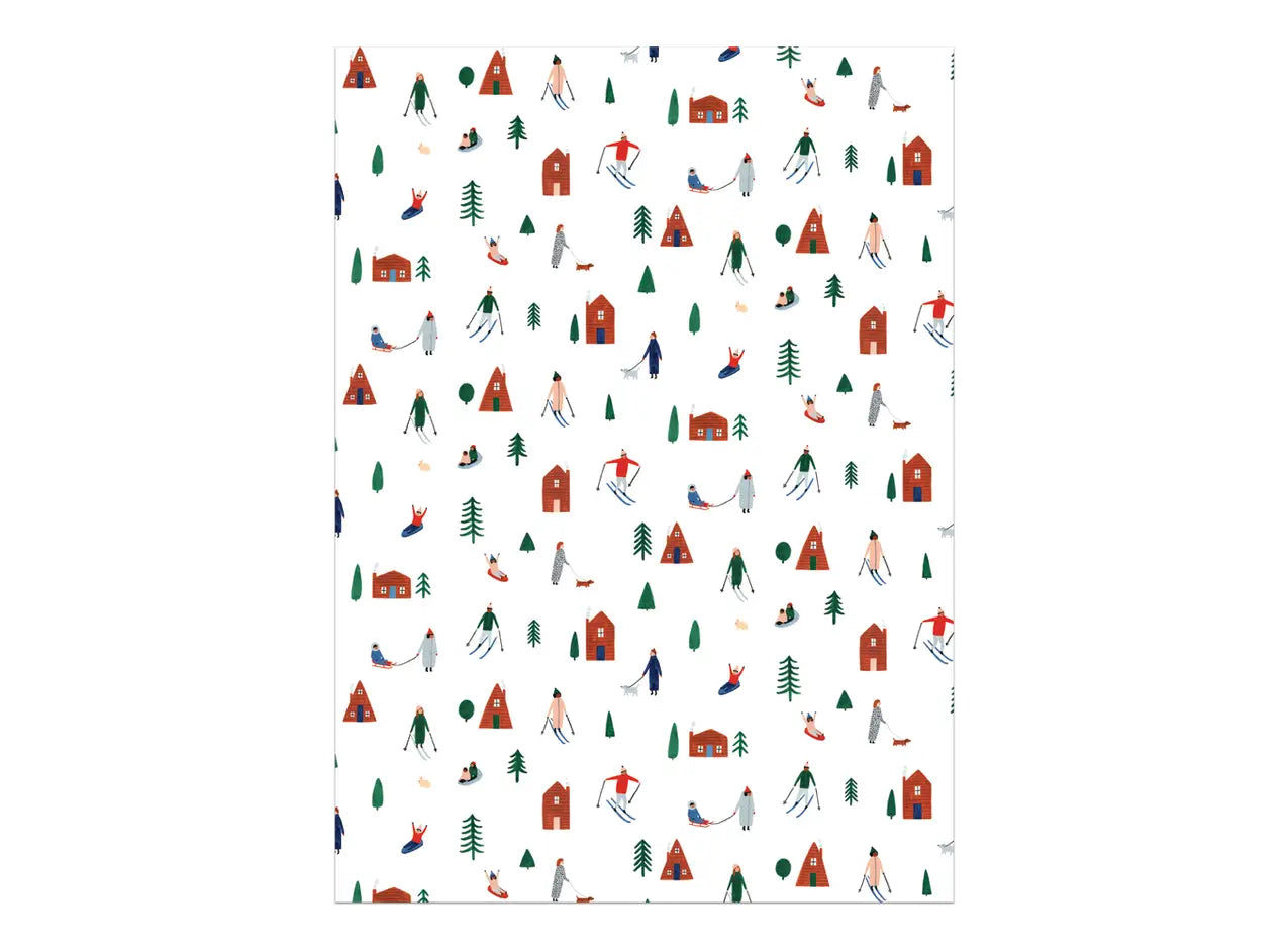 snow day holiday gift wrap roll by Red Cap Cards