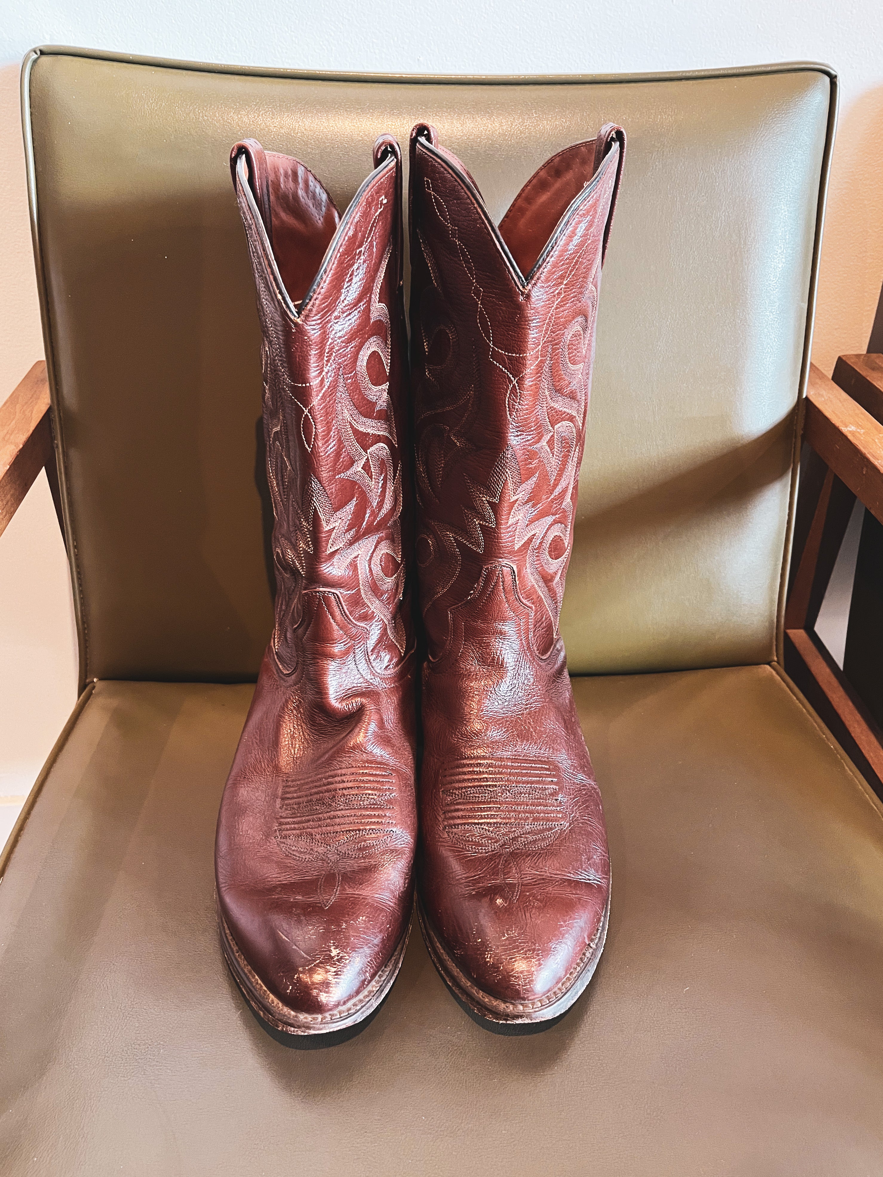 vintage brown cowboy boots | men's 11