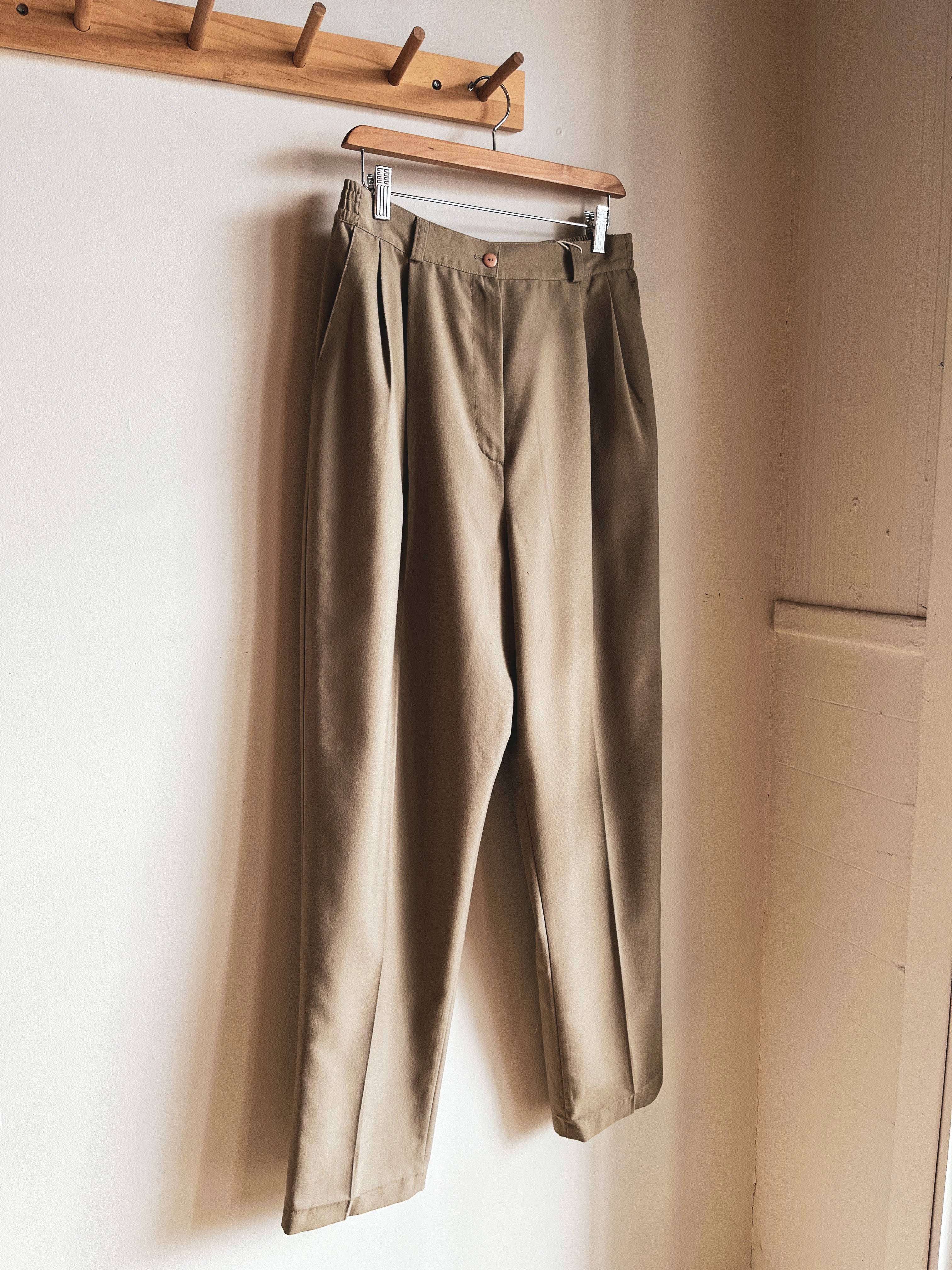 vintage sage high waist trousers | L