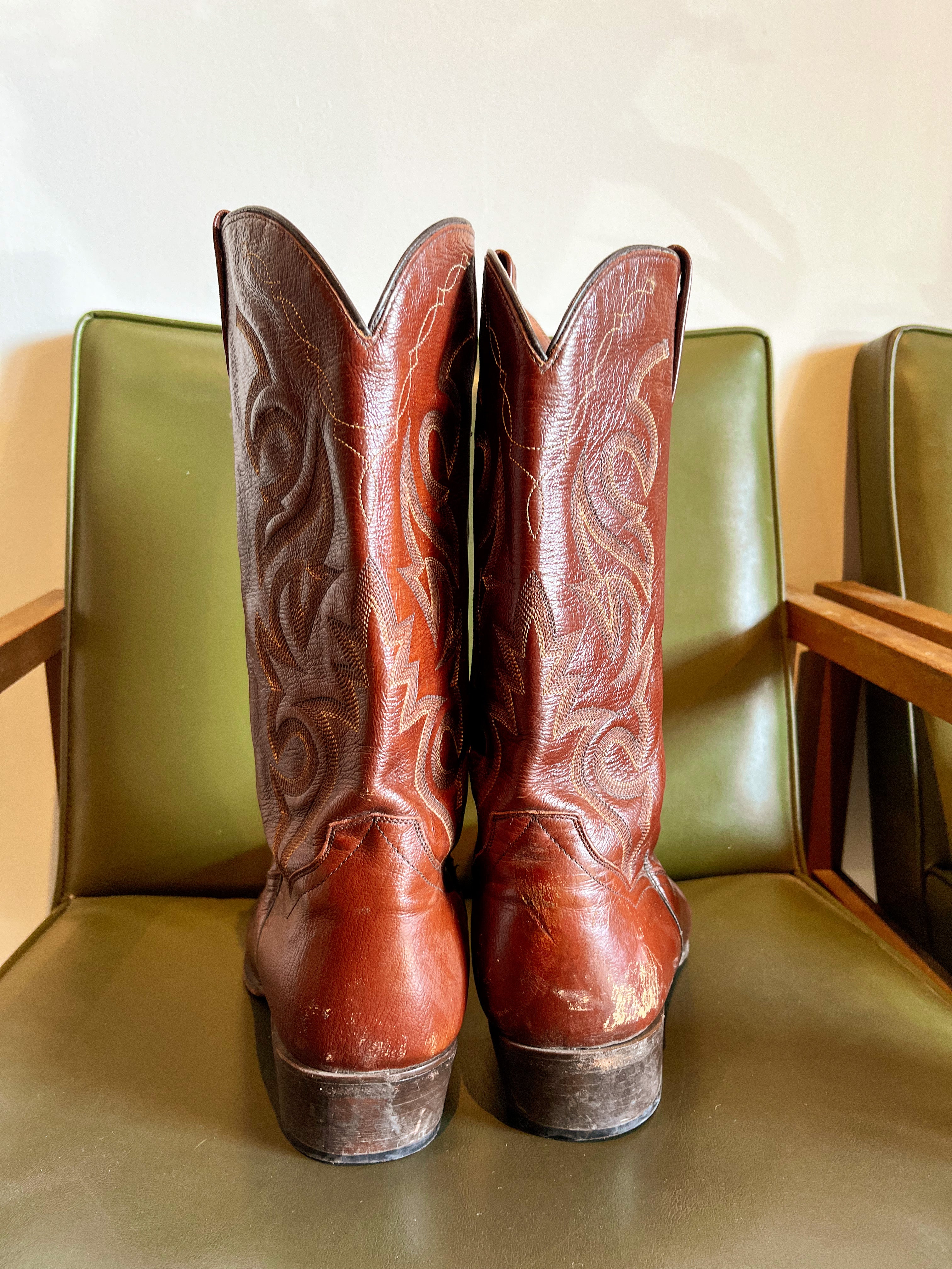 vintage brown cowboy boots | men's 11
