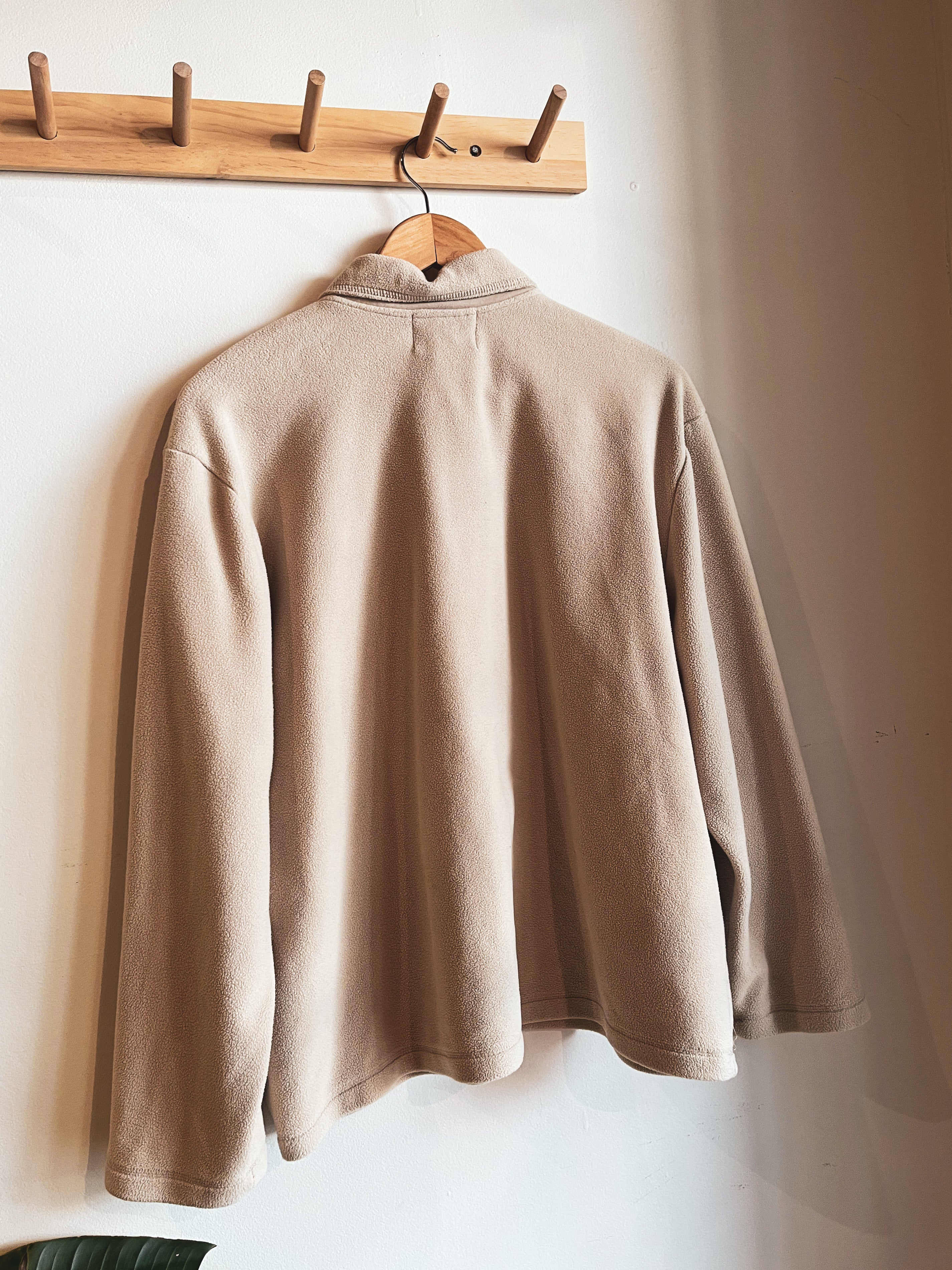 vintage beige flannel coat | XL